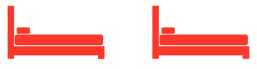 graphic depicting 2 beds